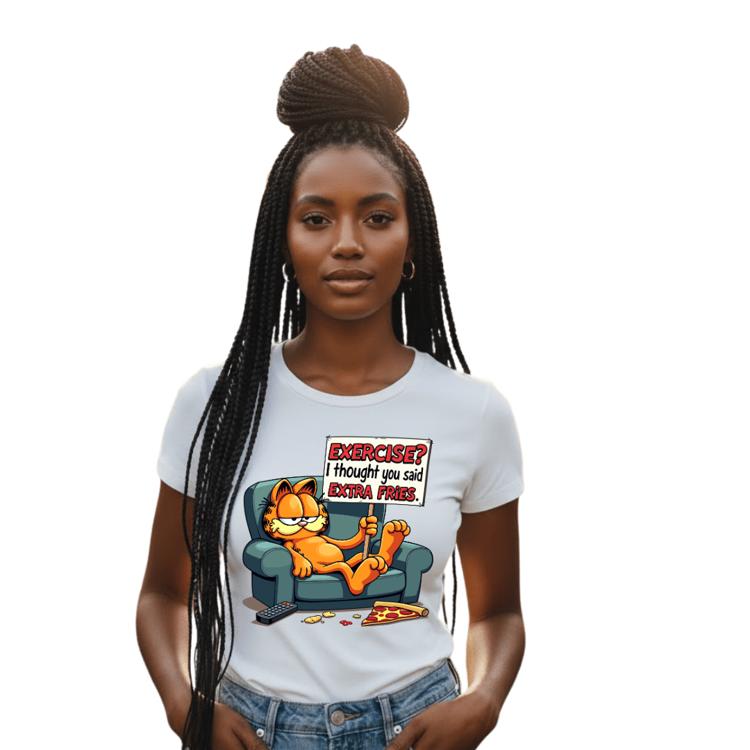 Garfield: Exercise not extra fried - Jams Custom CreationsJams Custom Creations